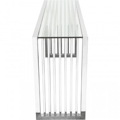 Diamond Sofa - SOHO Rectangular Stainless Steel Console Table with Clear Tempered Glass Top