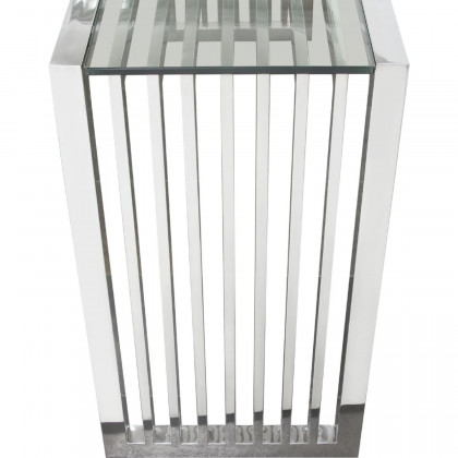 Diamond Sofa - SOHO Rectangular Stainless Steel Console Table with Clear Tempered Glass Top