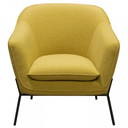 Diamond Sofa Status Fabric Accent Chair with Metal Leg - Yellow