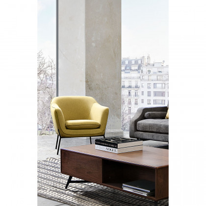 Diamond Sofa Status Fabric Accent Chair with Metal Leg - Yellow