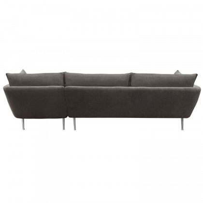 Diamond Sofa - Vantage Right Facing Chaise Fabric Sectional with Brushed Metal Legs in Iron Gray