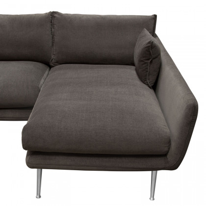 Diamond Sofa - Vantage Right Facing Chaise Fabric Sectional with Brushed Metal Legs in Iron Gray