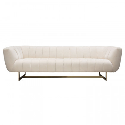 Diamond Sofa - Venus Fabric Sofa with Contrasting Pillows & Gold Finished Metal Base