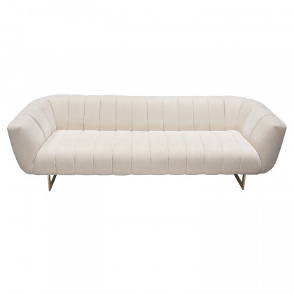Diamond Sofa Venus Fabric Sofa with Contrasting Pillows & Gold Finished Metal Base - Cream