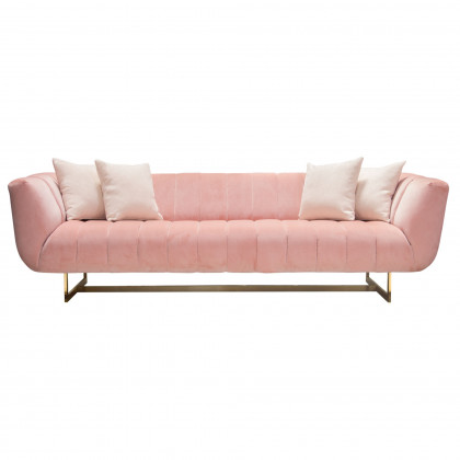 Diamond Sofa - Venus Fabric Sofa with Contrasting Pillows & Gold Finished Metal Base