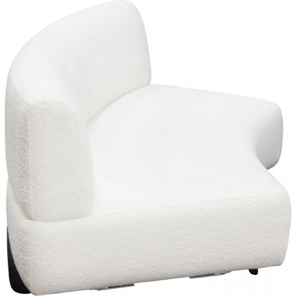 Diamond Sofa Vesper Faux Shearling Curved Armless Sofa with Black Wood Leg Base - White