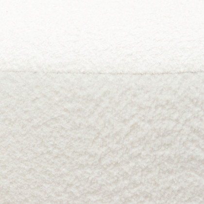 Diamond Sofa - Vesper Faux Shearling Round Ottoman with Black Wood Leg Base in White
