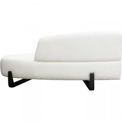 Diamond Sofa Vesper Faux Shearling Curved Armless Right Chaise with Black Wood Leg Base - White