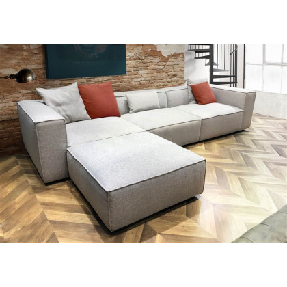 Diamond Sofa - Vice 4PC Fabric Modular Sectional with Ottoman in Barley