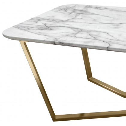 Diamond Sofa Vida Rectangle Cocktail Table with Faux Marble Top and Brushed Gold Metal Frame