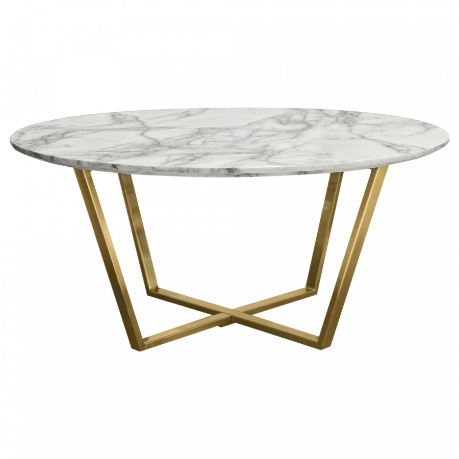 Diamond Sofa - Vida Cocktail Table with Faux Marble Top and Brushed Gold Metal Frame