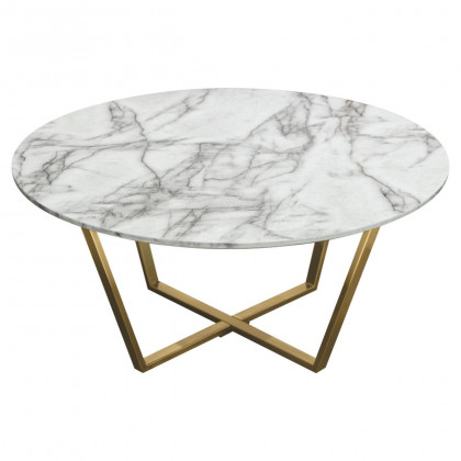 Diamond Sofa - Vida Cocktail Table with Faux Marble Top and Brushed Gold Metal Frame