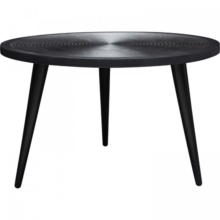 Diamond Sofa - Vortex Round Cocktail Table in Solid Mango Wood Top & Iron Legs in Black Finish
