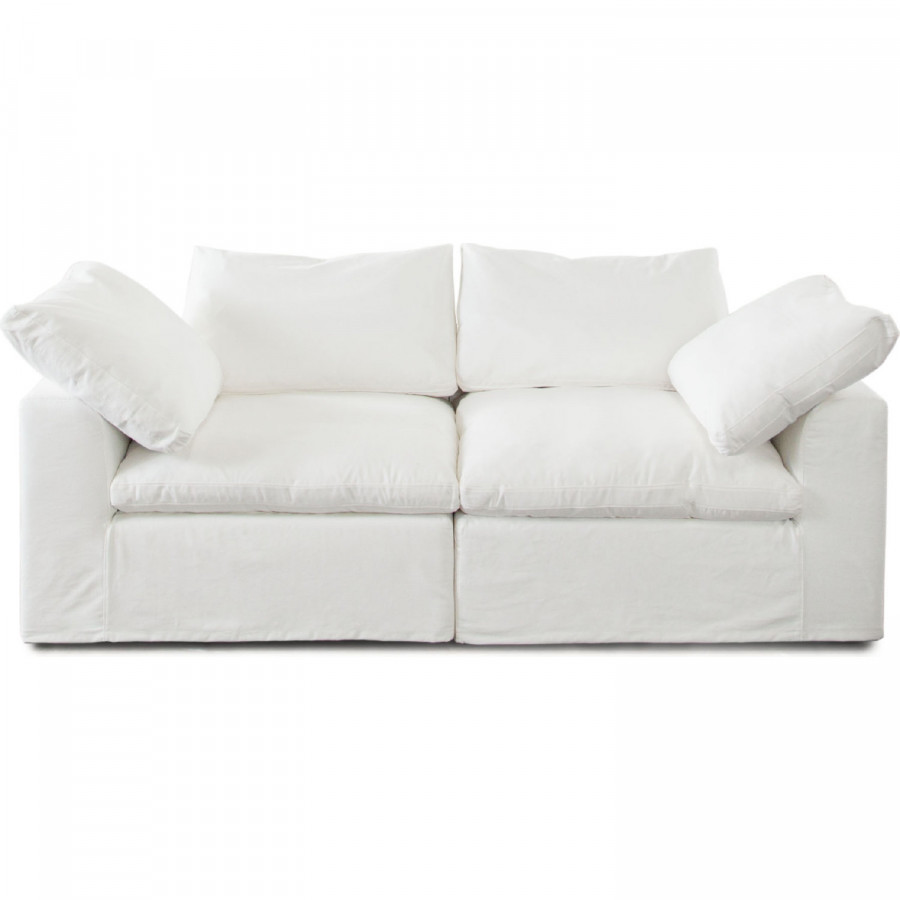 Diamond Sofa Willow 2PC Linen Fabric Modular Sofa - White