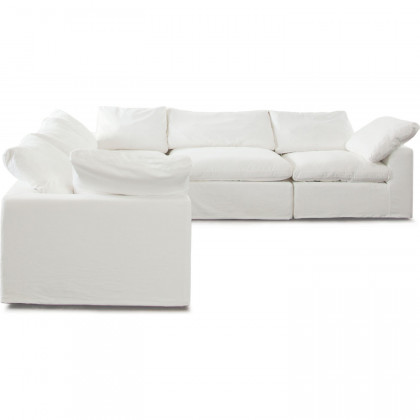 Diamond Sofa - Willow 5PC Linen Fabric Corner Sectional in White