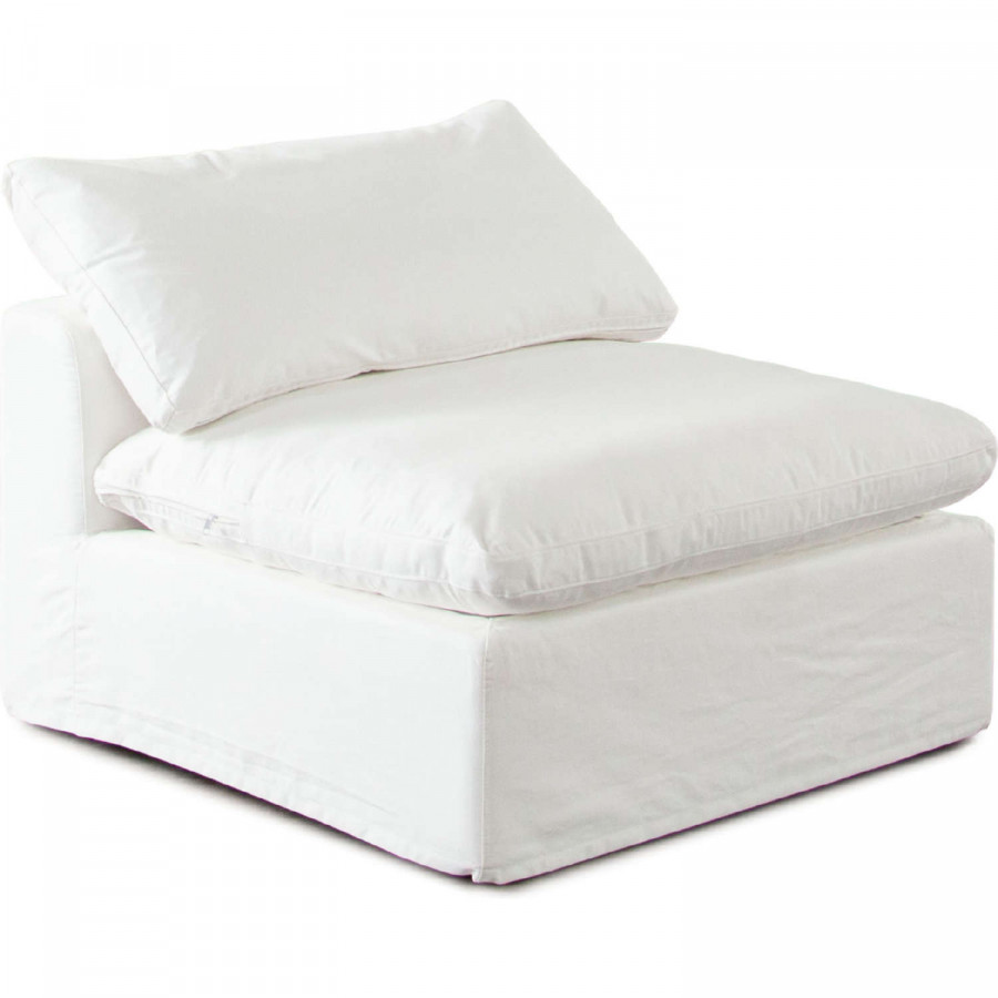 Diamond Sofa - Willow Linen Fabric Armless Chair in White