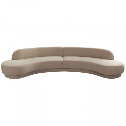 Diamond Sofa Zelda 2PC Performance Velvet Modular Curved Armless Chaise with Two Accent Pillow Balls - Light Camel