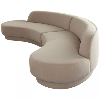 Diamond Sofa Zelda 2PC Performance Velvet Modular Curved Armless Chaise with Two Accent Pillow Balls - Light Camel