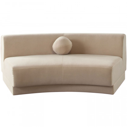 Diamond Sofa - Zelda Performance Velvet Curved Armless Sofa with One Accent Pillow Ball