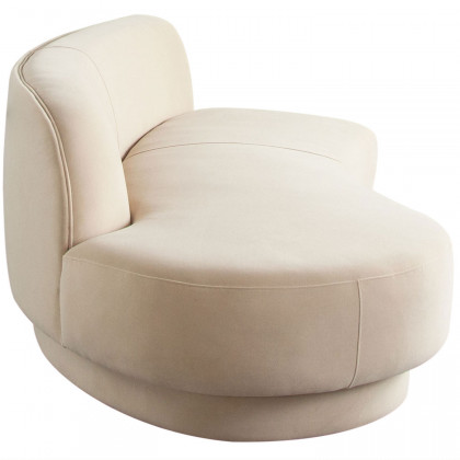 Diamond Sofa Zelda LF Performance Velvet Curved Chaise with One Accent Pillow Ball - Light Camel