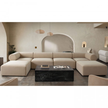 Diamond Sofa Zia Performance Velvet Fabric Ottoman - Light Camel