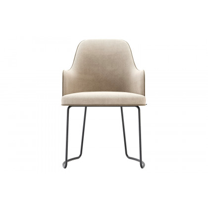 Domkapa - Anna Chair with Armrest Metal Baseboard