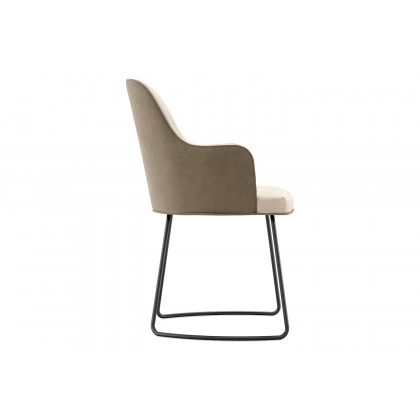 Domkapa - Anna Chair with Armrest Metal Baseboard