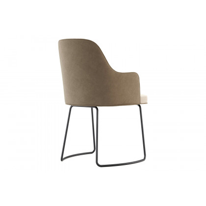 Domkapa - Anna Chair with Armrest Metal Baseboard