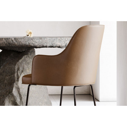 Domkapa - Anna Chair with Armrest Metal Baseboard