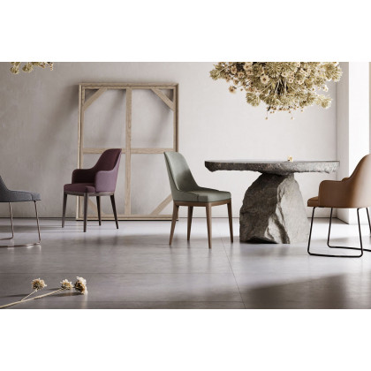 Domkapa - Anna Chair with Armrest Metal Baseboard