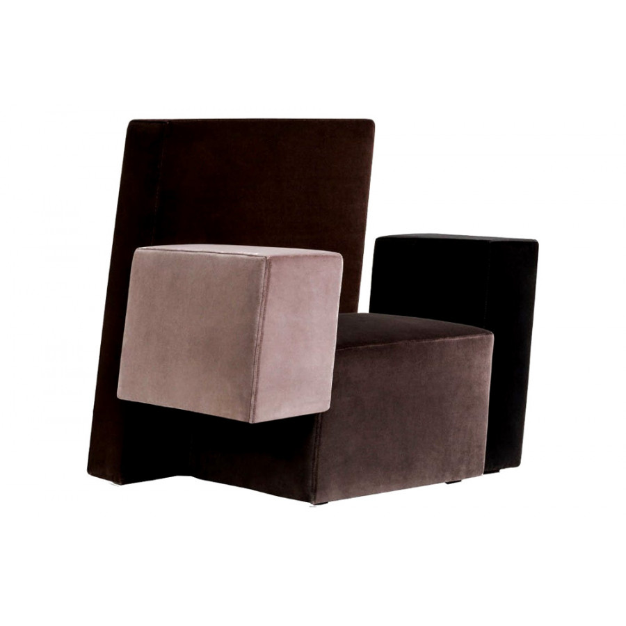 Driade Italic Pattern Armchair - Gray/Brown