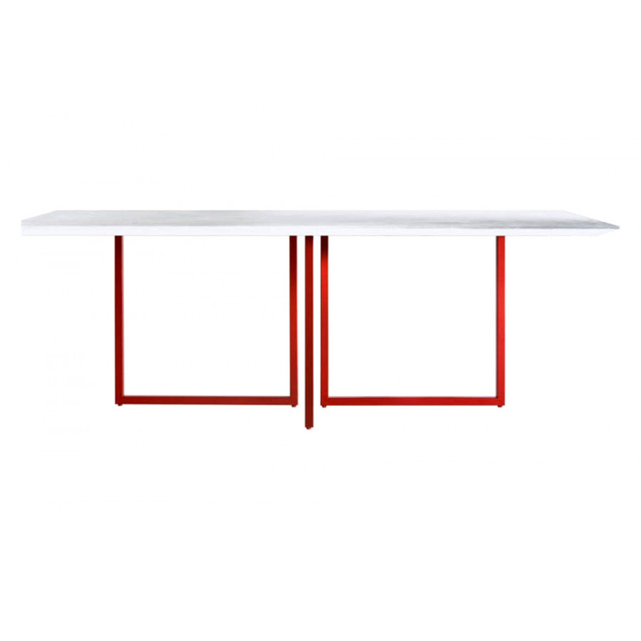 Driade Gazelle 82" Dining Table - Champagne/Red