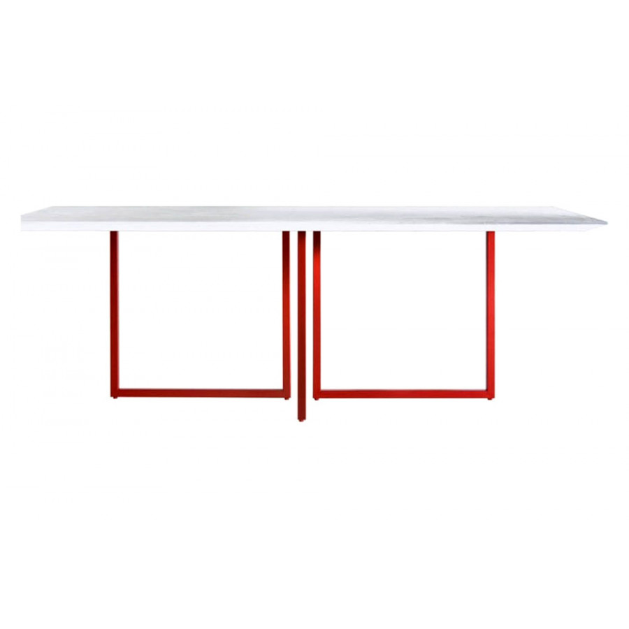 Driade Gazelle 82" Dining Table - White/Red