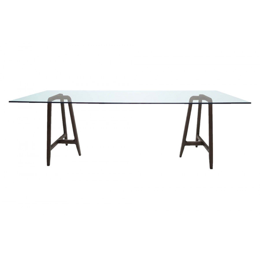 Driade Easel 86" Dining Table - Transparent/Charcoal