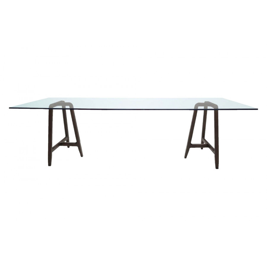 Driade Easel 94" Dining Table - Transparent/Charcoal