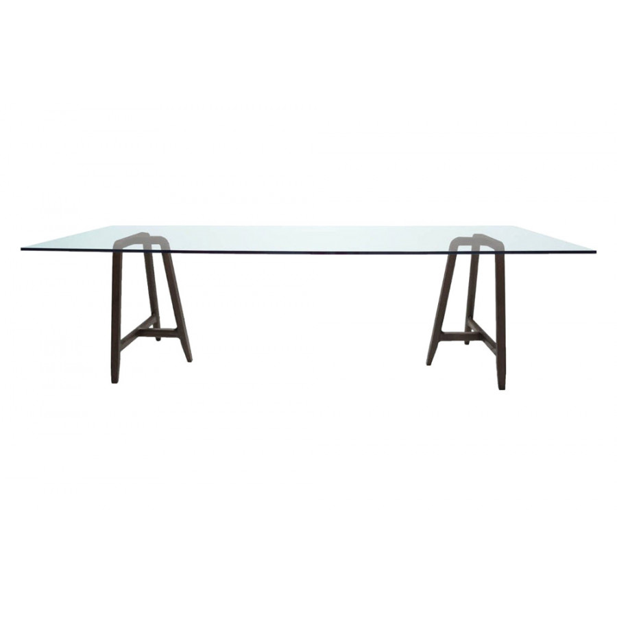 Driade Easel 106" Dining Table - Transparent/Charcoal