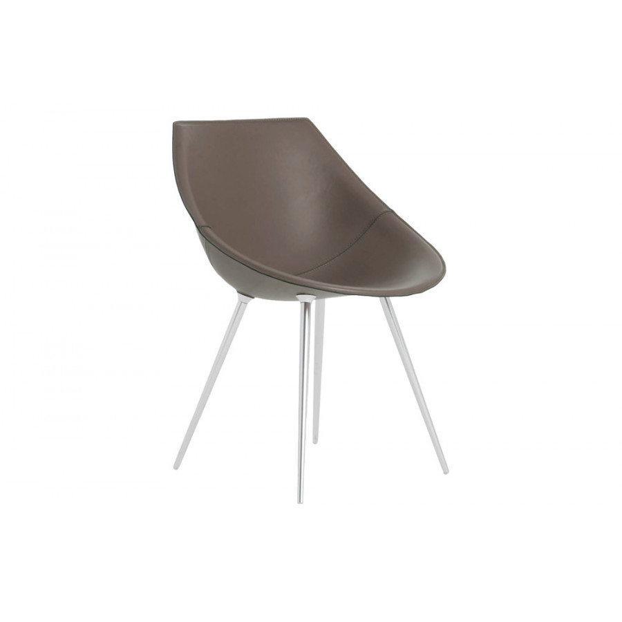 Driade Lagò Chair - Dark Beige/Aluminum