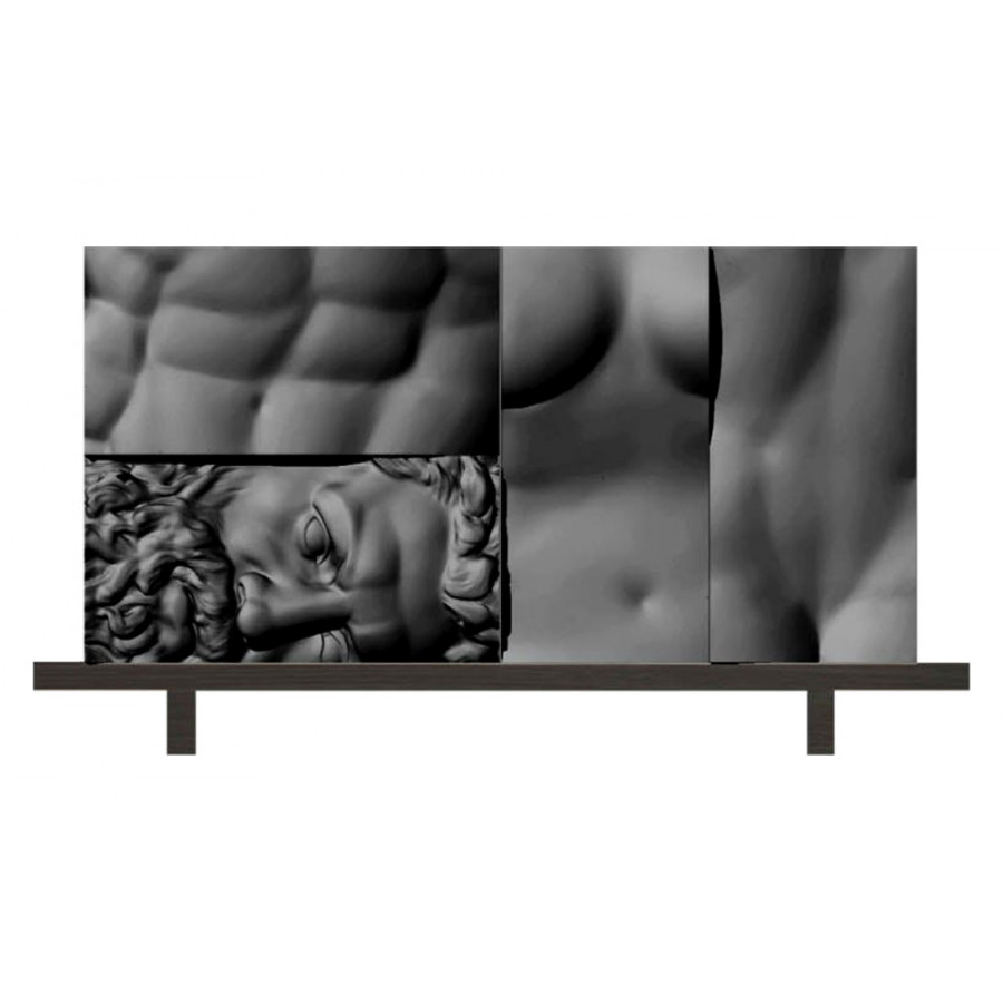 Driade Ercole E Afrodite-Comp.2 Combinable Box with Base - Black/Gray