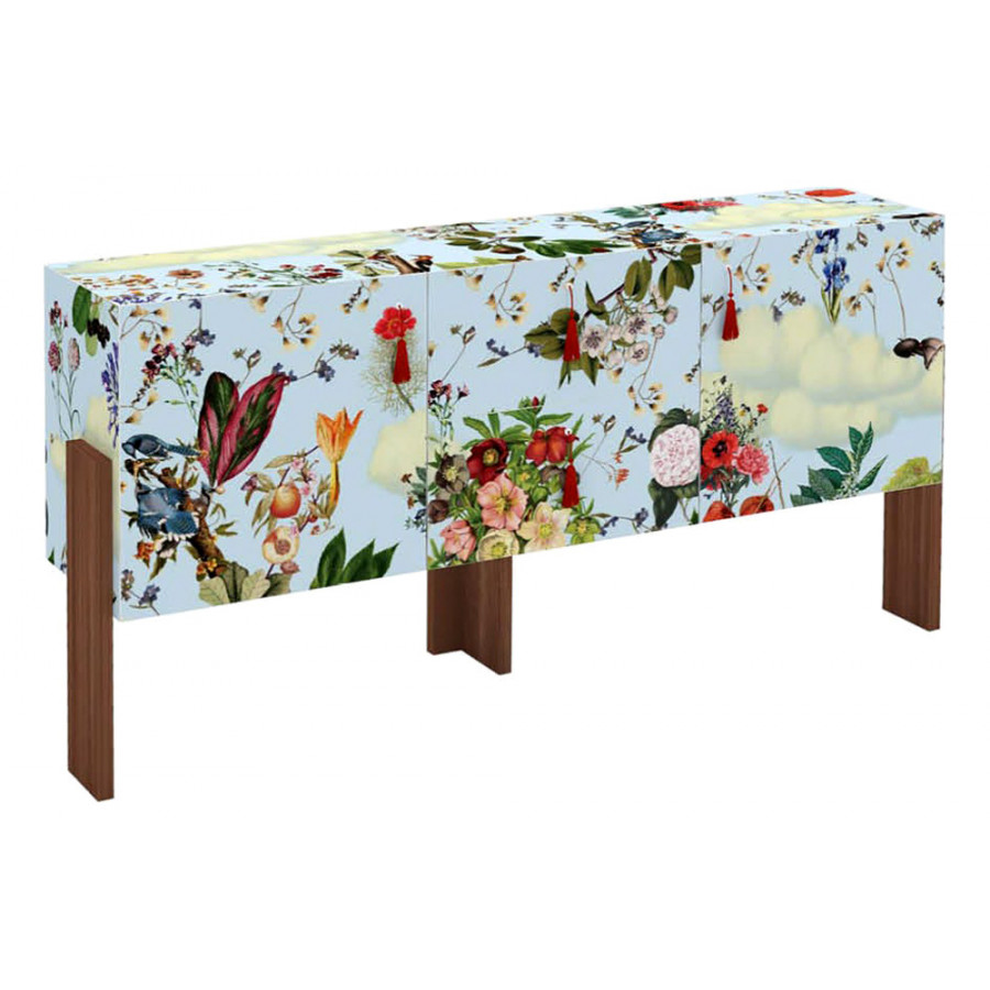Driade Ziqqurat Floral Small Sideboard - Walnut