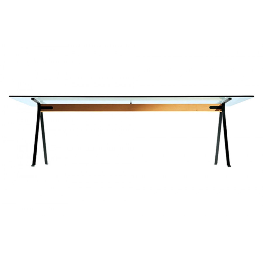 Driade Frate 88" Desk - Transparent/Black/Natural