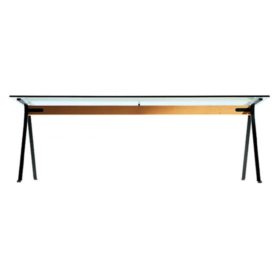 Driade Frate 78" Desk - Transparent/Black/Natural