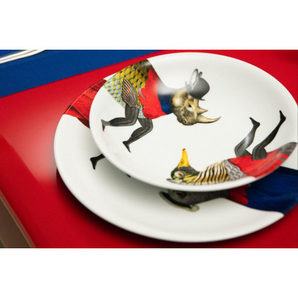 Driade The White Snow Bestiario Della Tavola Serving Plate - White/Red/Blue