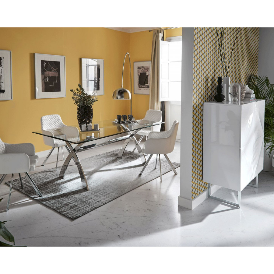 Dupen - LF-8089 Adjustable Chrome Floor Lamp with Marble Base