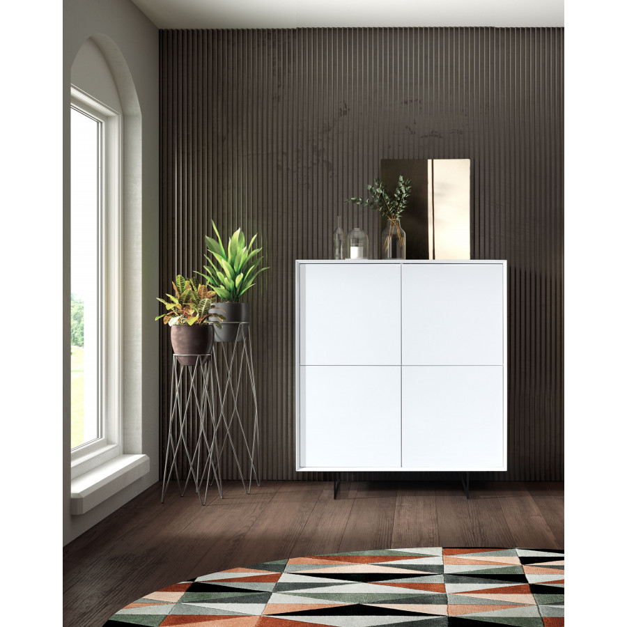 Dupen W-130 4-Doors Cabinet - White