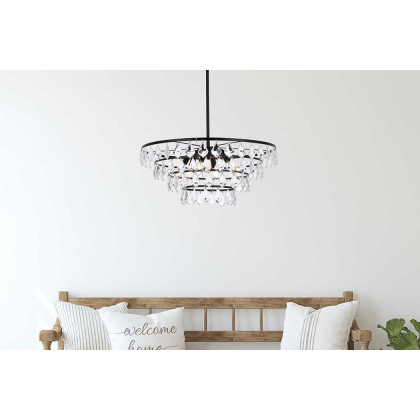 Elegant Pendant Light - Black, L 24" (1101D24BK)