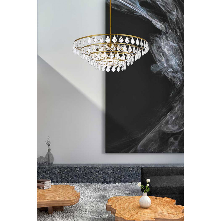Elegant Pendant Light - Brass, L 28" (1101D28BR)