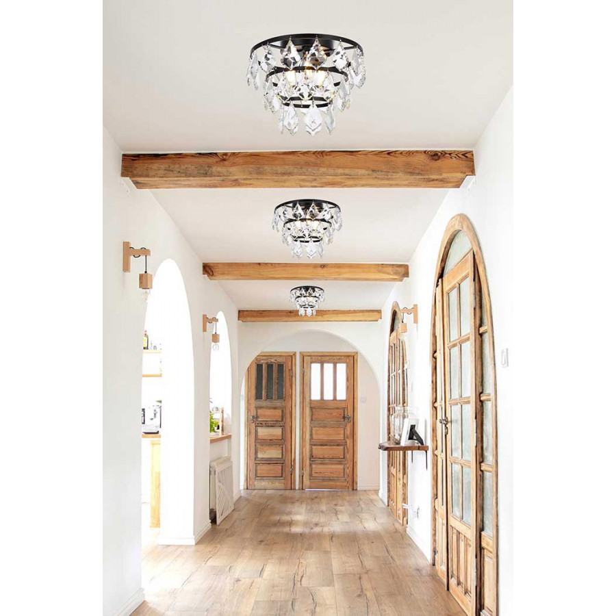 Elegant Flush Mount Light - Black, L 10" (1101F10BK)