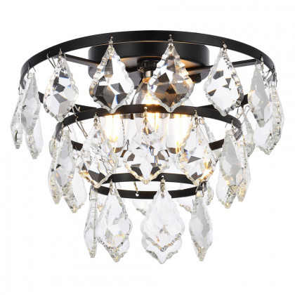 Elegant Flush Mount Light - Black, L 10" (1101F10BK)