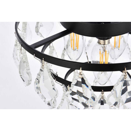 Elegant Flush Mount Light - Black, L 10" (1101F10BK)