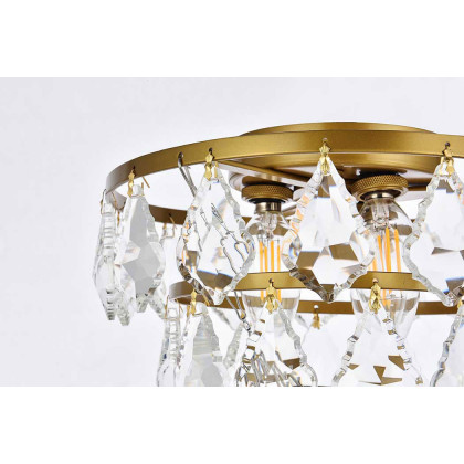 Elegant Flush Mount Light - Brass, L 10" (1101F10BR)